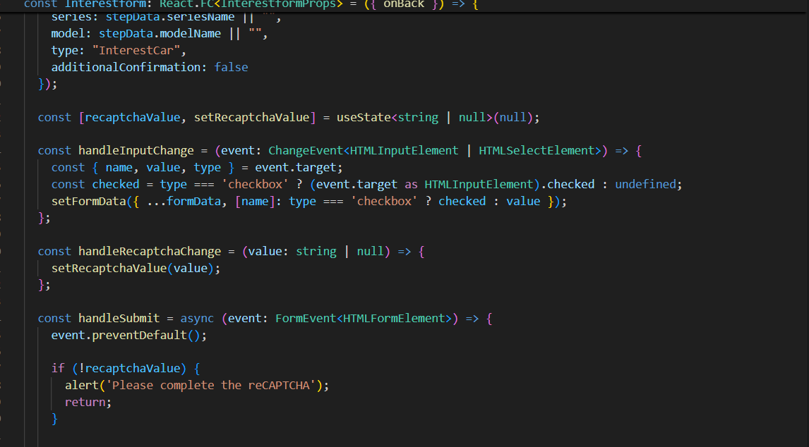 Typed form implementation