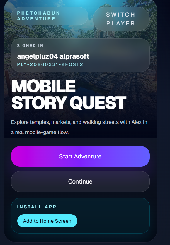Mobile Story Quest – Interactive Game Platform